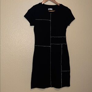 Hollister Black Midi Dress with White Accents